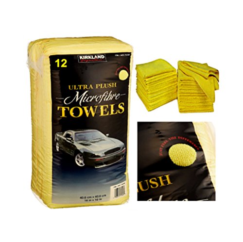 Lot de 12 chiffons de nettoyage de voiture en microfibre, Kirkland Signature