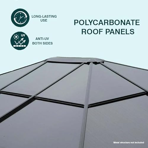 Generic 10' x 12' Gazebo Panel - Light Bronze - Polycarbonate Anti UV Coated on Both Sides - UV50+ Protection - Fade Resistant - Perfect for Outdoor Activities - Image 2