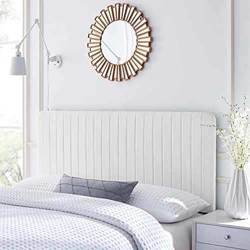 Modway Milenna Channel Tufted Fabric Full/Queen Headboard in White