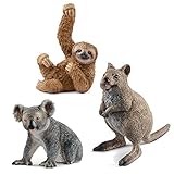 Wildlife Schleich 14823 Quokka + 14815 Koalabär + 14793 Faultier