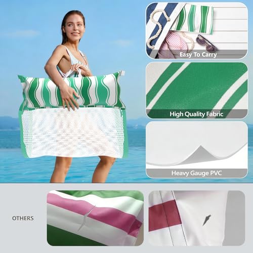 Image of Jasonwell Inflatable Pool Hammock Float - 2 Pack Water Hammock Pool Floaties Multi-Purpose (Saddle Lounge Chair Drifter) 4 in 1 Lake Beach Floating Loungers Swimming Pool Floats Toys for Adults (B&G)