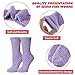 LINEMIN Womens Fuzzy Socks Cozy Fluffy Winter Warm Slipper Socks Microfiber Soft Home Sleeping Socks (5 Pack Soild Color B)