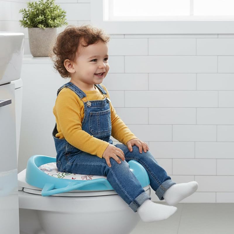 Image of Safe-O-Kid Potty Training Combo | 1 Cushioned Potty Seat, 1 Baby Shampoo Hat & 1 Baby Hooded Bath Towel | Toilet Training & Bath Essentials Kit for Babies & Toddlers - Assorted
