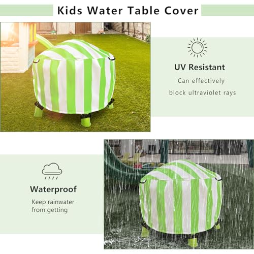 Image of Water Table Cover Spiralin' Seas Waterpark Outdoor Sand Water Play Table Cover 34X34X18 inch-(Cover only)-Green