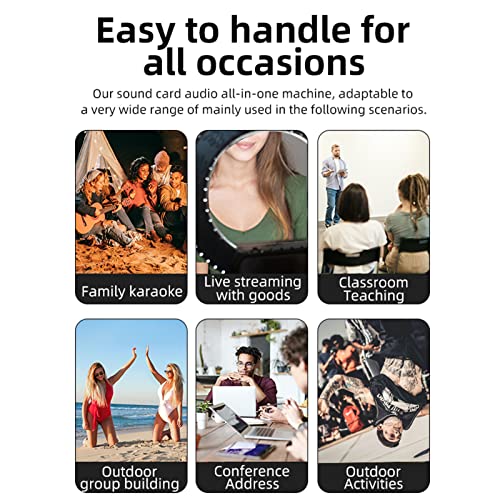 Podcast Equipment Bundle, Digital Dsp Processing Chip Super Bass Surround Sound Sound Card Kit Allinone With Microphone For Live Streaming (Black) #TOP2