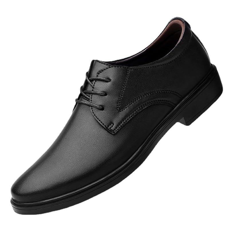 YZABEL Men's Pointed Toe Lace Up Oxfords Dress Shoes, Classic Flat Low Top Business Casual Shoes, Rubber Non-Slip for Daily Commuting Activity