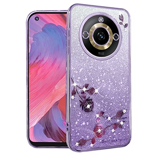 Coque Realme 11 Pro Plus 5G silicone case fleur glitter antichoc transparente