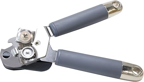 Miniatura 8 de BYVOV Abrelatas manual, 3 en 1, de acero inoxidable, borde liso, con empuñaduras ergonómicas cómodas, perilla giratoria y hoja afilada, profesional