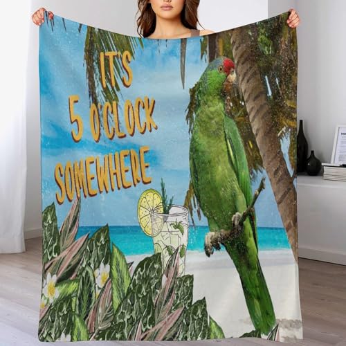 Couverture douce pelucheuse motif fleurs ara idée cadeau naissance lit - 7