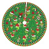 Christmas Tree Skirt Xmas Decorations Indoor Winter Holiday Party Tree Mat Floor Decor (Green, 36')