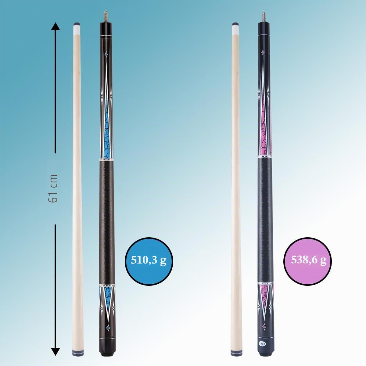 121,9 cm kurzer Billardqueue-Stick für Anfänger, kanadischer Ahorn-Billardqueues für enge Räume, 121,9 cm Billardqueue, Junior Größe Queues