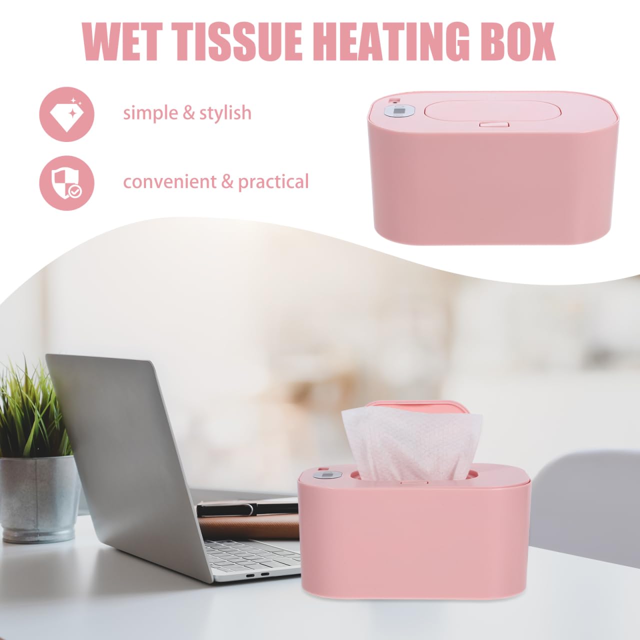 Toddmomy Toallitas Húmedas para Bebé Calentador de para Bebés Dispensador de Toallitas Húmedas Caja de Pañuelos con Ajustes de Calor Caja de Calentamiento de Tejido Húmedo para El