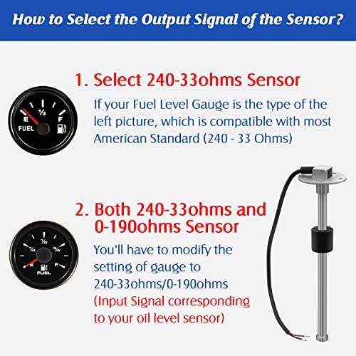 240-33Ohms 6"(150Mm) Fuel Sending Unit, Marine Fuel Sending Unit, Boat Fuel Tank Sender Stainless Steel Fuel Gauge Sending Unit Gas Sensor For Boat Car Truck Vehicle #TOP4