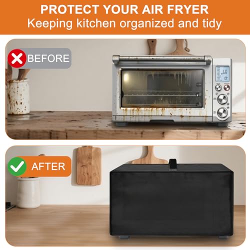 Image of Toaster Oven Air Fryer Cover, Heat-Resistant Waterproof Dust-proof Kitchen Appliance Covers Compatible with Breville Smart Oven Air Fryer Pro BOV845BSS Nuwave Bravo Air Fryer Toaster Smart Oven