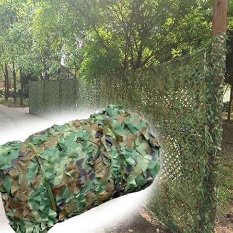 KoovDem Camo Netting,Camouflage Net Camouflage Netting Wear-Resistant Camo Fence Net, Garden Pergola Sunshade Cover, Jungle Camouflage Net Patio/Garden/Courtyard Sunshade Mesh(10X12m/(33ftX39ft)) Cover