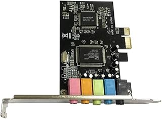 SOLUSTRE PCIe Sound Card, 5.1 Internal Sound Card 3D Stereo PCI-e Audio Card with Low Profile Bracket for PC Windows 10 CMI8738 Chip 32/64 Bit Sound Card PCI Express Adapter