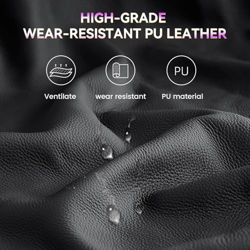 Sedia da gioco, sedia da ufficio, sedia da gioco con altoparlante e barra luminosa, sedia da giocatore, schienale con custodia, sedia ergonomica PC con telecomando - Sedia gaming - Immagine 7