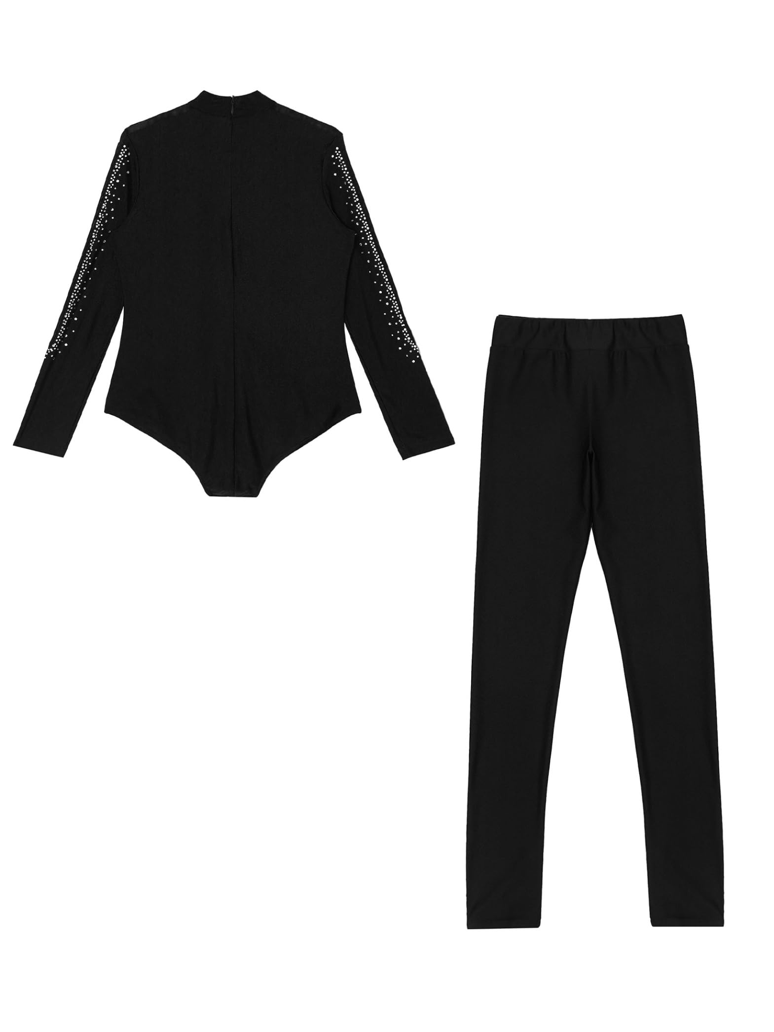 Kinder Turnanzug Jungen Glitzer Gymnastikanzug mit Hose Leggings Ganzkörper Trikot Leotard Eiskunstlauf Body Sport Overall Jumpsuit