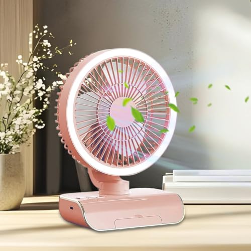 Image of Zemic 4000mAh High Speed ๐๐๐๐ก๐๐ซ๐ ๐๐๐๐ฅ๐ Table Fan for Home, ๐๐ฌ๐๐ข๐ฅ๐ฅ๐๐ญ๐ข๐ง๐ ๐๐๐ง with ๐๐๐ ๐๐ข๐ ๐ก๐ญ | ๐๐๐ ๐๐๐ซ๐ฌ๐จ๐ง๐๐ฅ Fan, ๐๐๐ฆ๐จ๐ญ๐ Control ๐ ๐๐ฉ๐๐๐ (Pink)