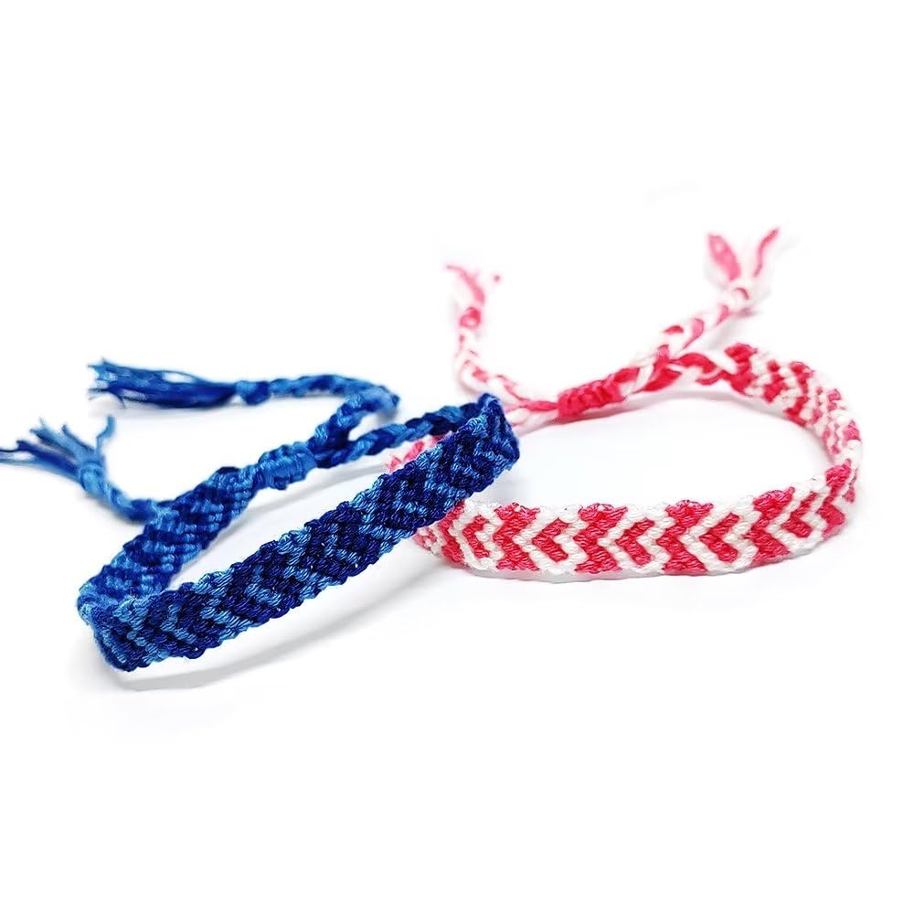 Woven Matching Braclets Handmade Adjustable Braided Bracelets Colorful Pink Blue String Bracelets Promise Best Friends Distance Matching for Women Valentine Couple Family