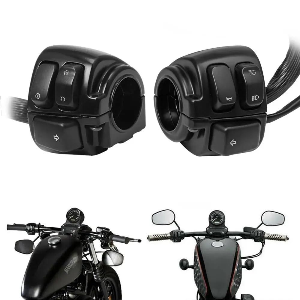 Motorcycle handlebar risers Motocykl czarny 1 "kierownica włącznik sterowania kierunkowskazami pasuje do Harley XL883 Sportster Dyna V-ROD Softail
