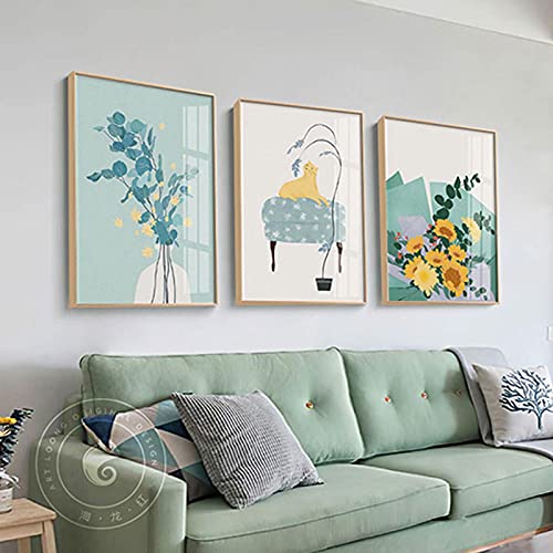 Poster aquarelle de fleurs pour décorer une allée moderne