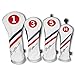 Craftsman Golf 4pcs/Set #1#3#5 H Red White Blue Driver/Fairway Wood/Hybrid PU Leather Vintage Golf Clubs Head Covers Set for Yamaha Taylormade Etc. (Stripes)