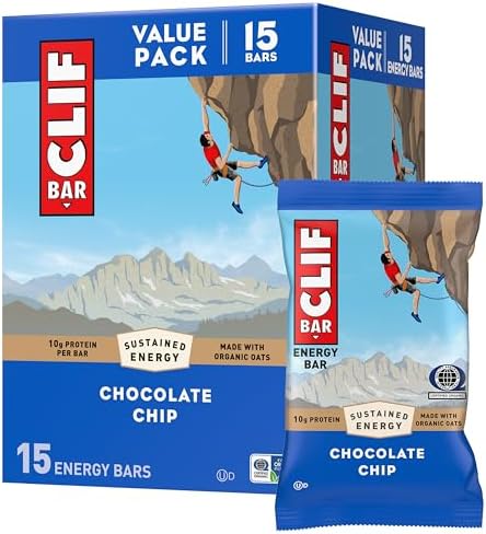 Amazon.com : CLIF BAR - Energy Protein Bars - Chocolate Chip - Made with Organic Oats - Energy Bars - Non-GMO - (15 Pack) : Everything Else