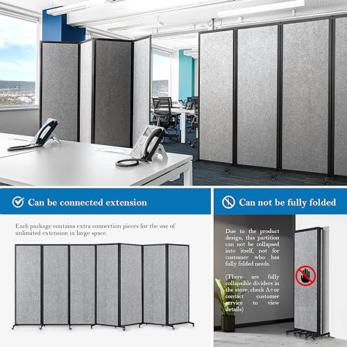 Room-PartitionOffice-DividerPortable-Commercial-Screen-DividersPrivacy-Partition-SeparatorClassroom-School-Dividers106L-67H5-PanelLight-Grey Room PartitionOffice DividerPortable Commercial Screen DividersPrivacy Partition SeparatorClassroom School Dividers106L 67H5 PanelLight Grey