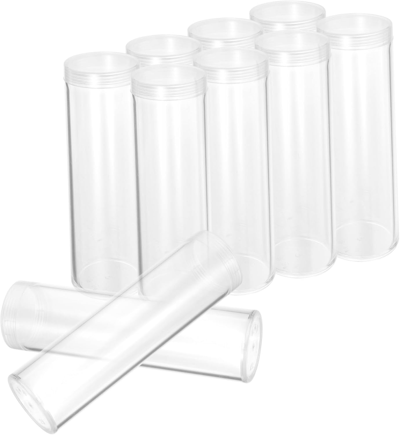 50pcs Coin Tubes Coin Storage Holder Wrappers for Collectibles Dispenser