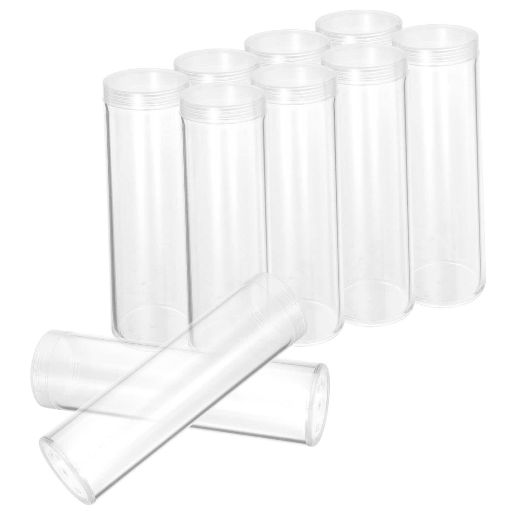 SEWACC 30 Piezas tubo transparente tubo de almacenamiento de monedas portamonedas coleccionables tubos de almacenamiento de monedas tapa tubo de moneda de medio dolar tubos de monedas