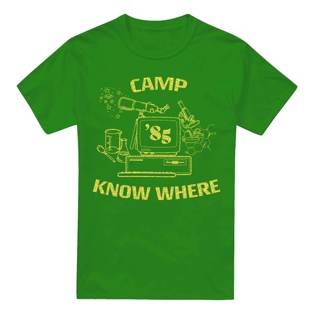 Stranger Things Men's Green Camp Know Where 1989 T-Shirt Kell in Size L, Sports Direct