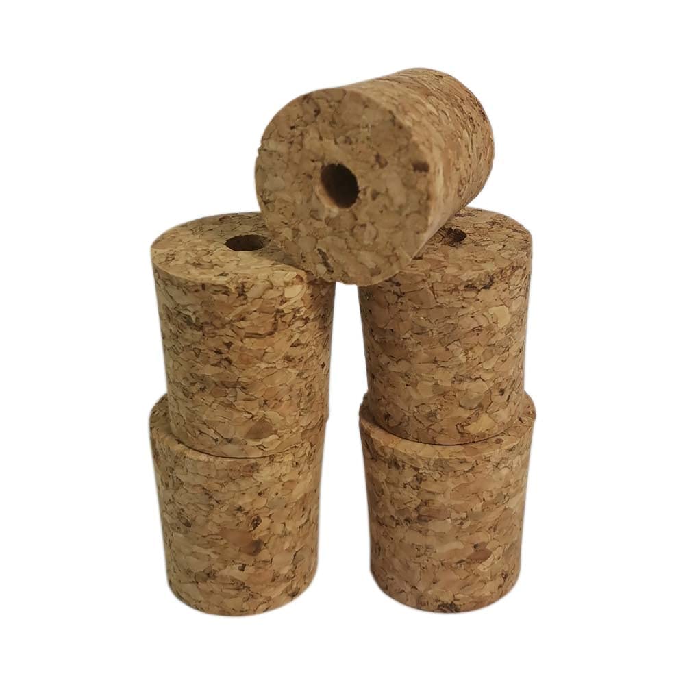 DIAH Set of 12 Drilled Natural Cork Stoppers - Traditional Bored Tapered Bungs to Fit Standard 1 Gallon Glass Demijohns & Fermenter Vessels for DIY Craft Wine, Beer & Mead Making