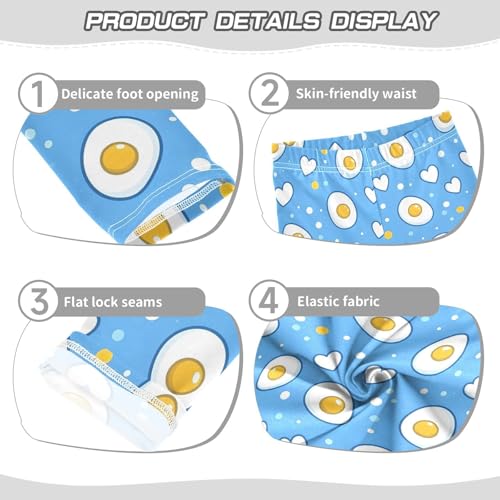 Cute Egg Heart Girls Leggings Soft Stretch Workout Yoga Dance Pants for Kids Casual Tights3