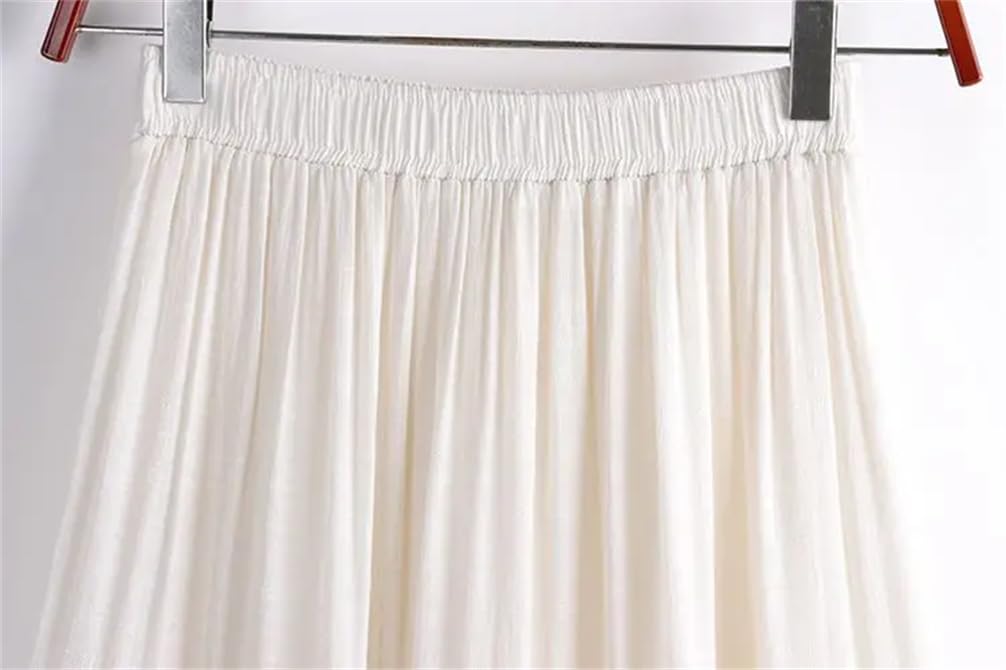 Faldas largas acampanadas con cintura elástica para mujer, estilo vintage, holgadas, lisas