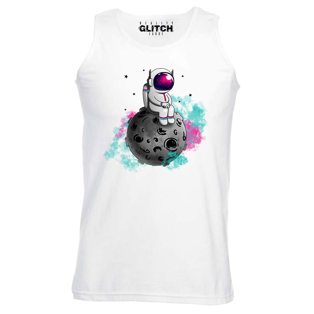 Reality Glitch Men's White Spaceman Moon Vest