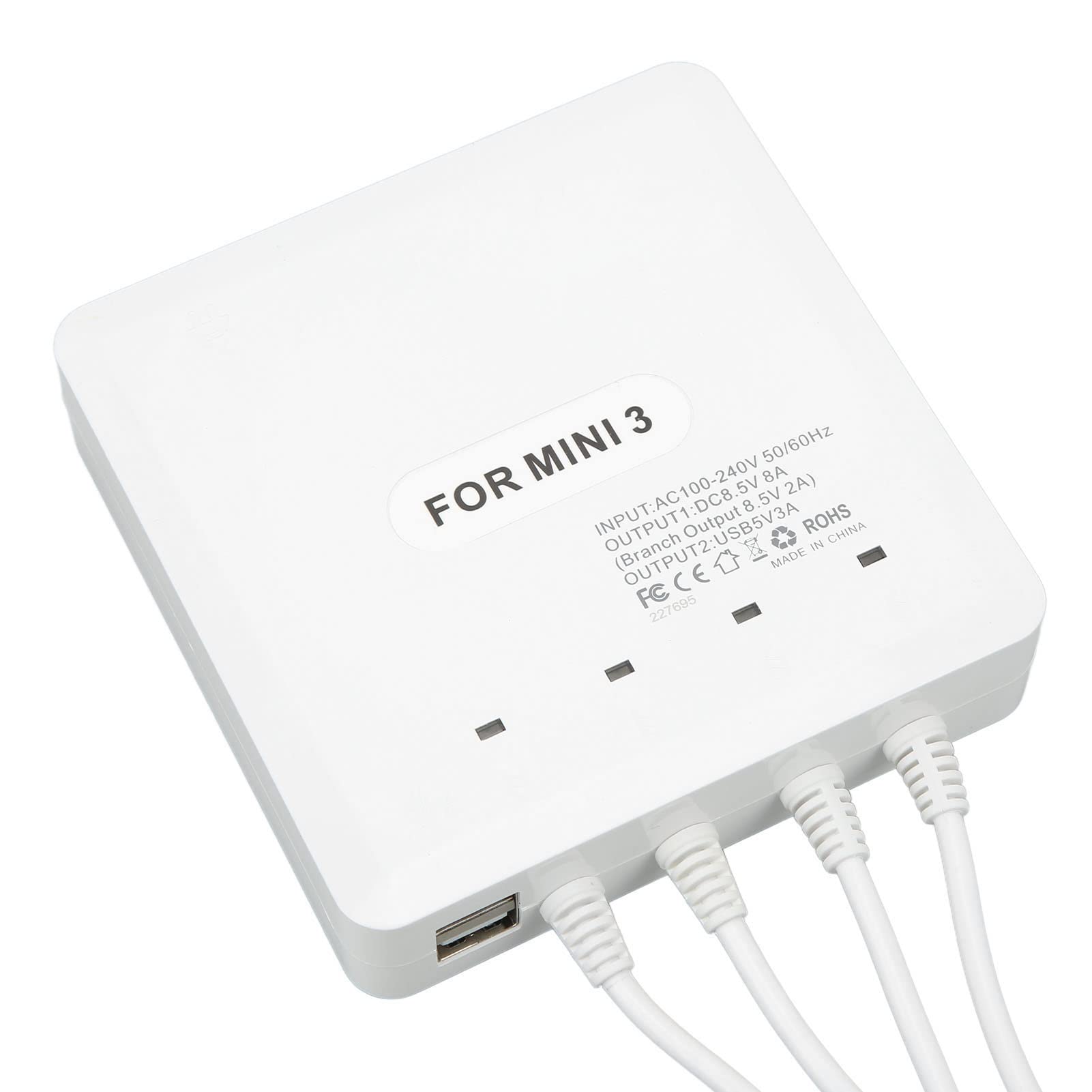 Mini 3 Pro Caricabatteria Multiplo, Caricabatterie Rapido a Ricarica Parallela, Caricabatterie per Droni Accessorio Hub di Ricarica UAV a 4 Vie con Porta USB per Mini 3 Pro RC Drone(#2)