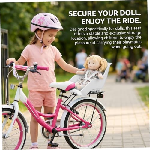 Asiento de bicicleta para muñecas bebés con soporte de metal para niños 3