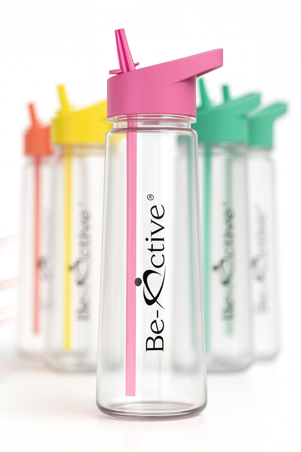 Be-Active Pink Motivational 900Ml Water Bottle | With Times To Drink | Straw | Hydrate | Bpa Free | Tracker (Pink)