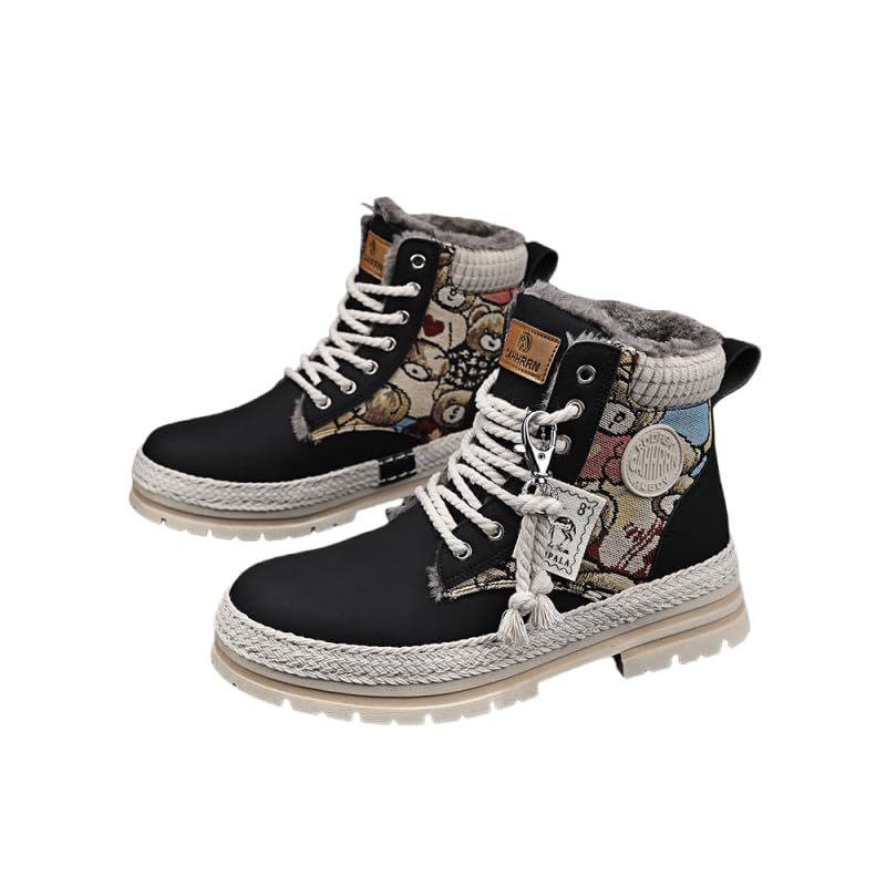 Stylish windproof men's motorcycle boots, winter snow boots and work boots for outdoor activities