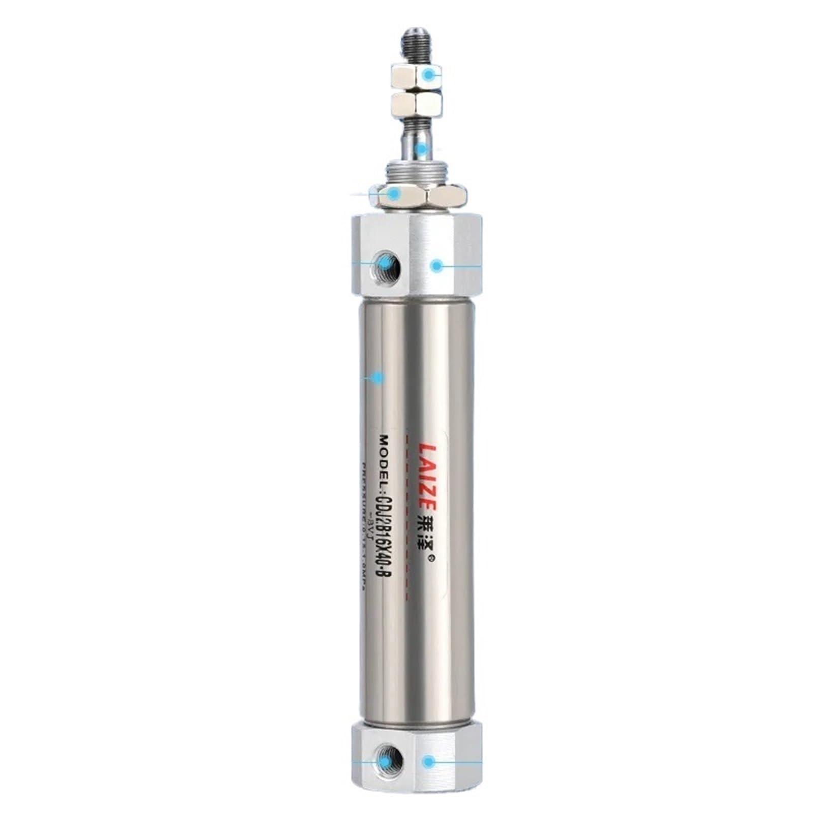 Cylindre CDJ2B alésage 10mm et course 20mm en acier inoxydable pneumatique