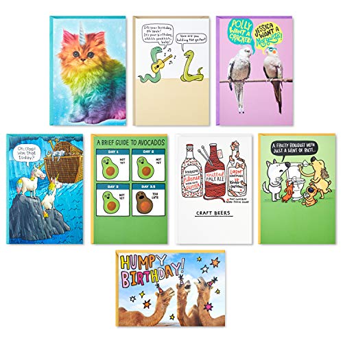 Hallmark Shoebox Funny Birthday Cards Assortment (8 Cards with Envelopes), 1999RZG1006