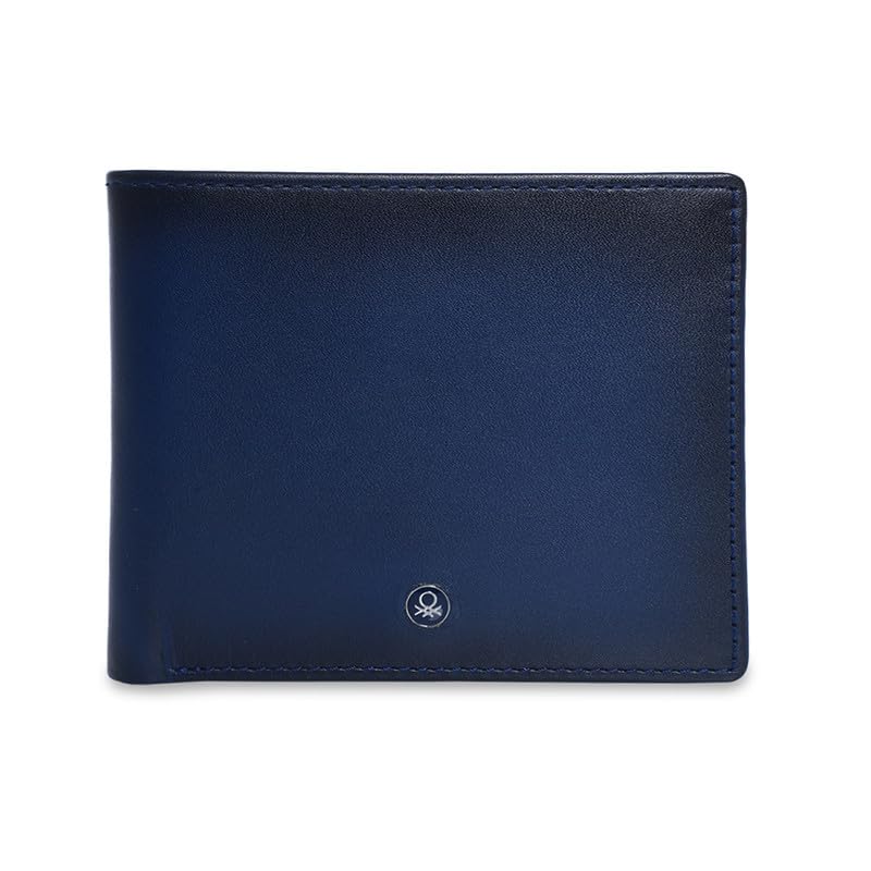 united colors of benetton Men's Leather Wallet Sligo - Navy Blue| Global Coin Wallet with RFID Protection, Multiple Card Slots | Coin Pocket | Bi-Fold Purse for Men | Ideal for Gifting-picture-16