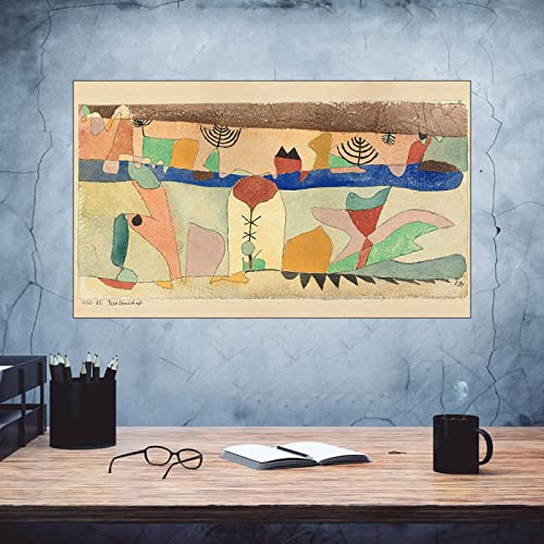 Hnyjyfa Paul Klee Pintura Abstracto Arte Plano Geometría color bloque Poster Surrealismo Vintage Línea Figura Cuadros Minimalista Pared Impresiones Moderno Vida Habitación Decoracion 0329123
