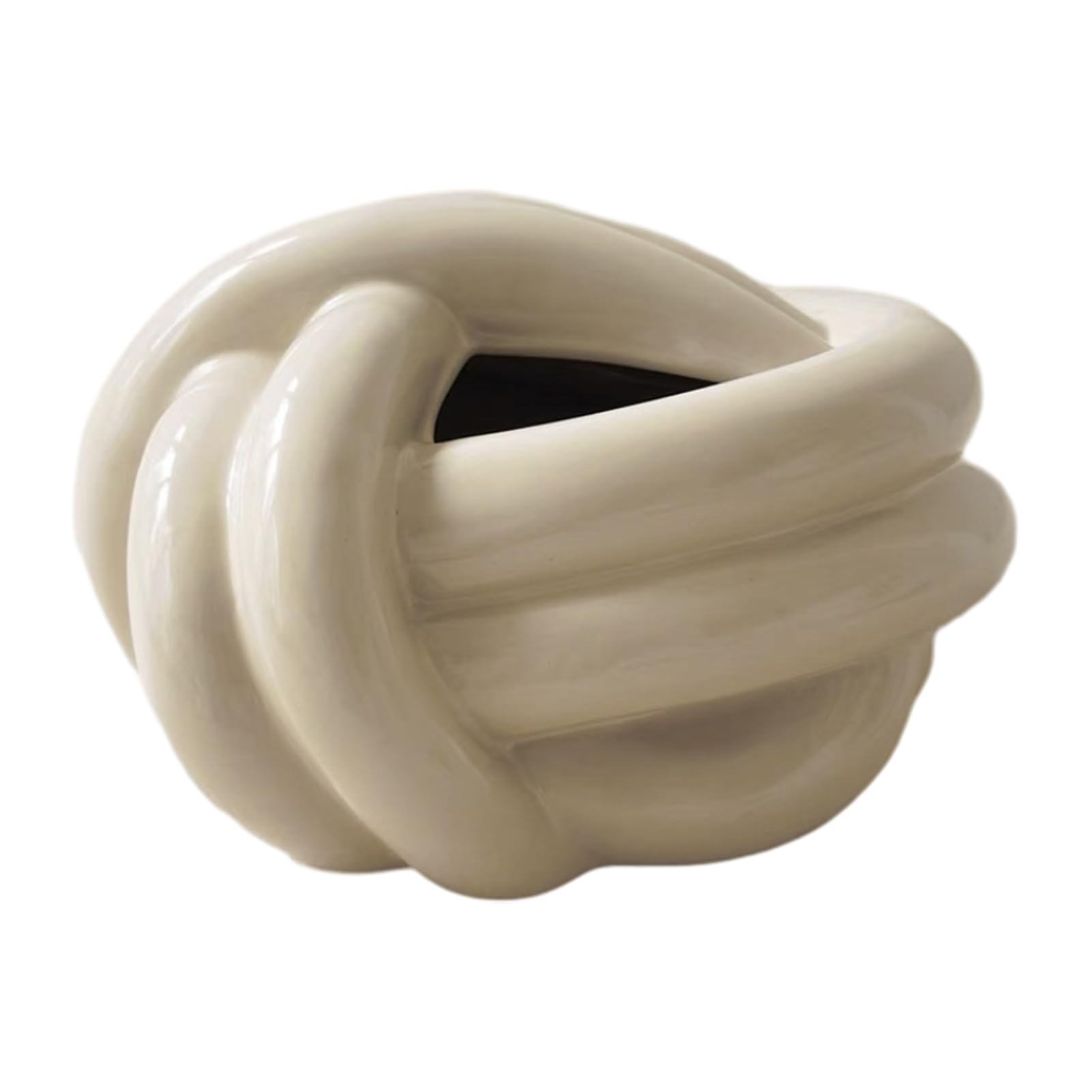 Glifora Tissue Box, Ceramic with Artistic Knot Shape - Modern Style Tissue Holder, Home Decorative Tissue Dispenser