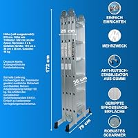 WORHAN MEHRZWECKLEITER ANLEGELEITER STEHLEITER 670cm AUS Aluminium Leiter 6,7m KS6.7 – Ansicht 2