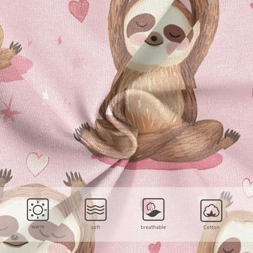Wusikd Sloths Doing Yoga Girls' Underwear Cotton Pink Hearts Girls Briefs Soft Toddler Underwear 2T3
