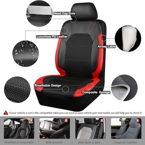 Housses de siège pour Mazda Speed3 étanche 2000-2023 noir rouge