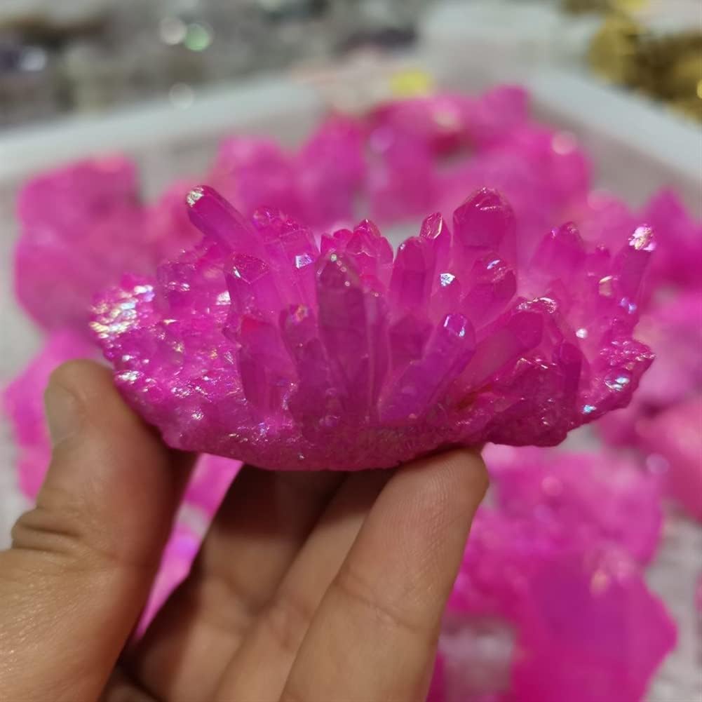 Reiki Crystal Natural Quartz Colour Crystal Cluster Specimen Home Display Decoration Electroplated Stone Decor 1pcs Can be Used for (Size : 100-150g)