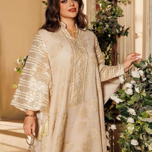 Robe brodée style caftan Dubaï haut de gamme avec finitions mains - 4